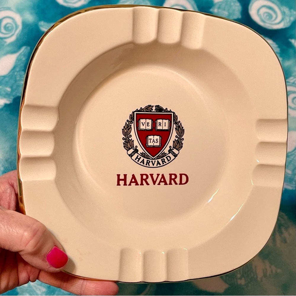Harvard Cream Ashtray or Trinket Dish